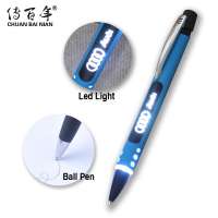 Hot Selling Rubber Coated Led Light Ballpoint Pen with Engraved Logo