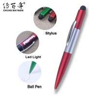 High qauliaty promotional customized laser logo led light ball pen light up logo stylus pen