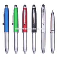 New hot sales promotional metal led torch light stylus ball pen