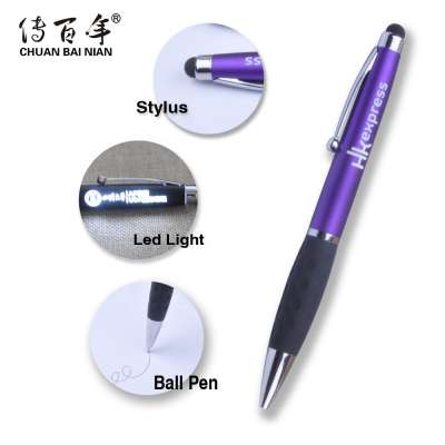 2019 New Design Multifunctional LED Light Pen with Laser Logo and Stylus Touch