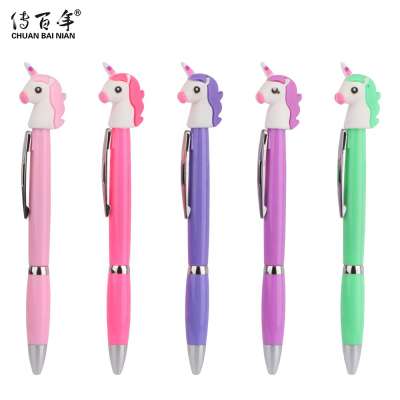 2020 New Design Cute Cartoon Unicorn Twist Ballpoint Pen for Gift