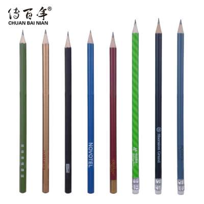 Chinese Factory Cheap Promotional Custom Printed Logo Wooden Pencil for Hotel